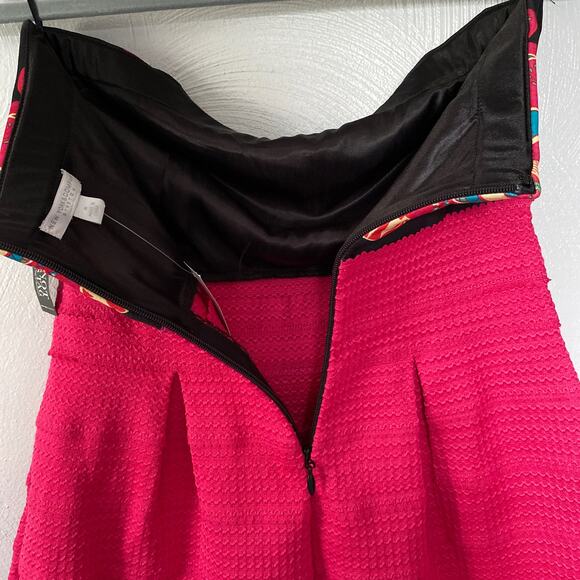 New York & Company Pink Aztec Pleated Strapless Textured Mini Dress Medium NWT - Picture 6 of 12